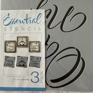 Essential Stencil Reuse “O Holy Night” 3 Pk Mini Set Flexible Washable Strong 6”